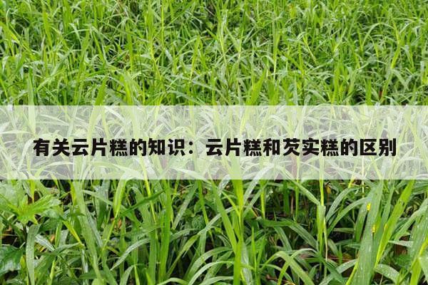有关云片糕的知识：云片糕和芡实糕的区别
