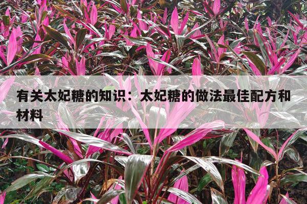 有关太妃糖的知识：太妃糖的做法最佳配方和材料
